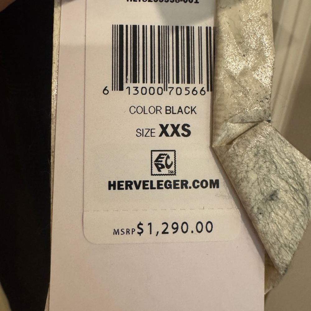 Herve Leger Estrella Black Stretch Ribbed Long Bandage Dress XXS (with defect ) - Picture 3 of 5